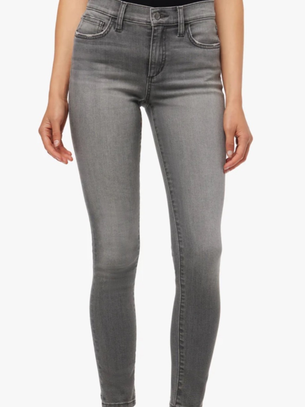 Joe's Jeans Women's Gray Skinny Jeans with Raw Hem Detail
